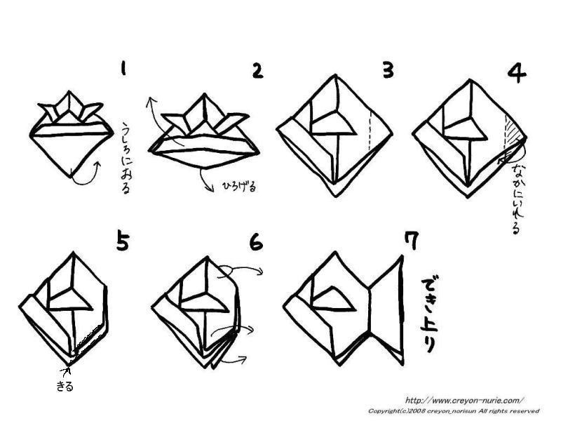 金魚 きんぎょ の折り紙の折りかた