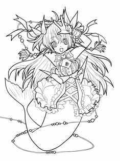 カードヴァンガード、マーメイドアイドルセドナの塗り絵の下絵、画像