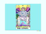 恋人(The Lovers)のタロットカードの塗り絵
