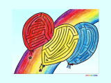 風船と虹