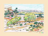 恐竜の子育ての塗り絵