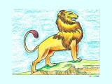 L,Lion ライオンの塗り絵
