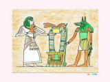アヌビス神のエジプト絵画