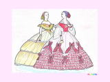 ビクトリアン・ドレスの塗り絵