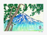 富士山と松の木