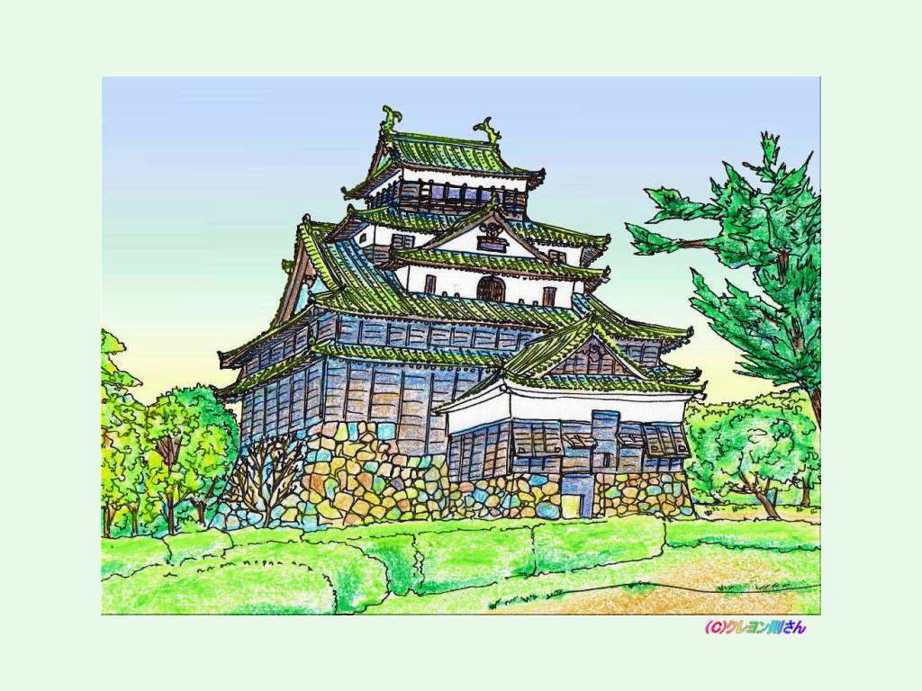 松江城の壁紙～城のぬりえ