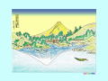 富嶽三十六景、甲州三坂水面の浮世絵のぬりえ